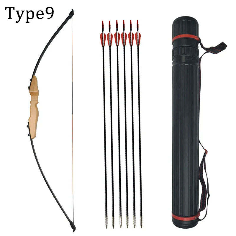 Type9(Bow Set) 40lbs прямой лук 5" Молодежный Начинающий тренировочный Рекурсивный лук 31,5" Стекловолоконный набор стрел для охоты стрельбы из лука - Цвет: Type9(Bow Set)