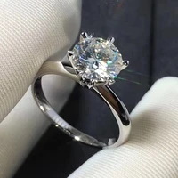 classic wedding rings for women forever simple style six claws cubic zirconia silver color wedding gift fashion jewelry