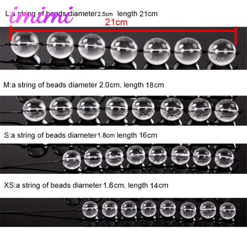 Прозрачные хрустальные анальные шарики Анальная пробка Анальный стимулятор для