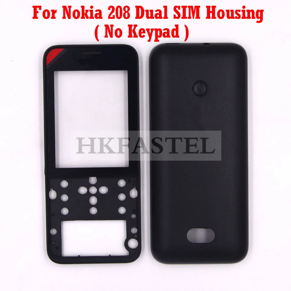 Housing No Keypad Чехол для мобильного телефона Nokia 208 с двумя sim-картами+ клавиатура Engilish/русский/иврит - Цвет: Housing No Keypad