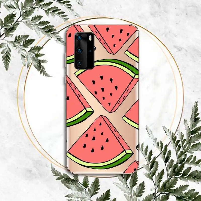 

Summer Fruit Watermelon Lemon Phone Cases Clear Transparent for huawei honor P 40 30 20 lite Pro 10 i 8 9 x p smart 2019