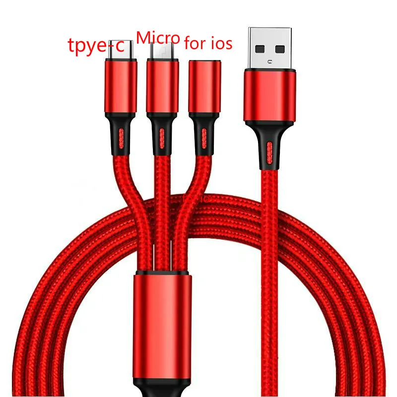 Лидер продаж зарядное устройство 3 в 1 с микро USB Type C кабель несколькими Usb портами