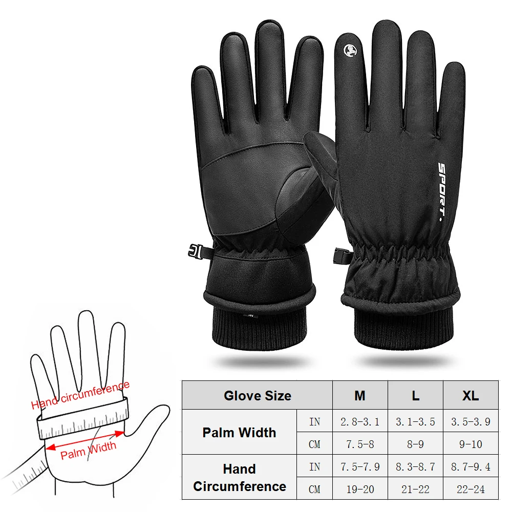 

Men's Winter Ski Cycling Bicycle Gloves Windproof Snowmobile Motorcycle Riding Snow Gloves