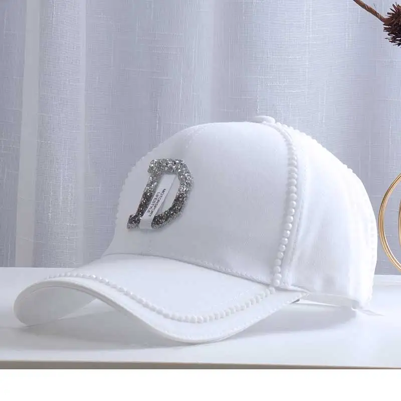 2021 New Rhinestone Baseball Caps Women Colorful Diamond Caps D Letter Hip-pop Hat Casual Snapback Cap Female Casquette Sun Hat