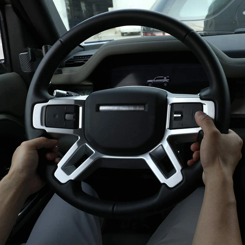 

Декоративная полоса на руль из АБС-пластика для Land Rover Defender 110 2020 2021, автомобильные аксессуары серебристого цвета