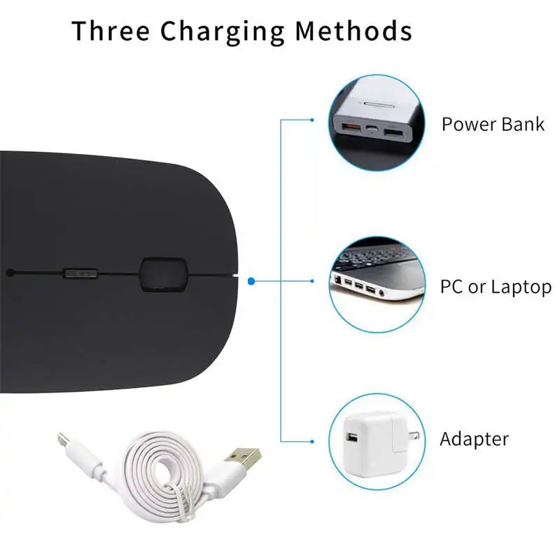 Перезаряжаемая Беспроводная Bluetooth 4 0 + 2 4G Двухрежимная в 1 Зарядка мышь 1600