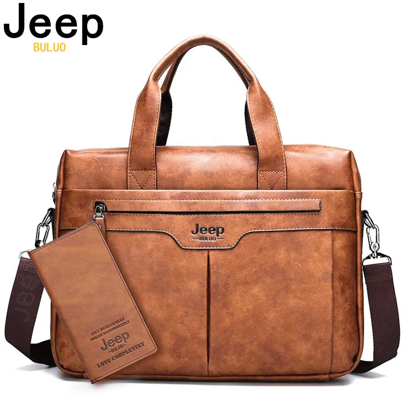 Бренд JEEP BULUO Большой Вместительный офисный портфель сумка для мужчин деловая