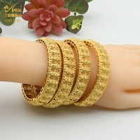 24k gold jewelry dubai bangles for women arabic bracelets with charms wedding jewelry african ethiopian gold indian party gifts