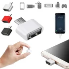 Мини-кабель OTG 2 шт., адаптер OTG с Micro USB 2,0 на USB, преобразователь Micro USB папа на USB 2,0 Мама, адаптер OTG, конвертер