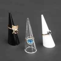 new 1x fashion finger cone fingertip ring stand jewellery display holder plastic storage for women gift jewelry accessories