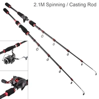 2 1m 6 section carbon fiber lures fishing rod travel ultra light spinning casting fishing pole