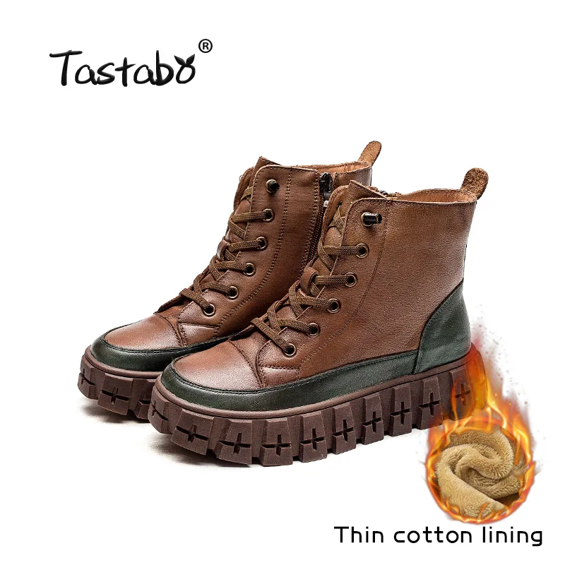 

2021 Genuine Leather Martens Boots Women Ankle Boots Platform Brand Warm Winter Thick Short Boots Combat Motorcycle Boots S288