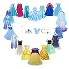 Платье принцессы для девочек, маскарадный костюм Эльзы и Снежной королевы, детский нарядный костюм Анны для дня рождения