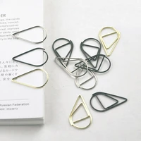 50 pieces metal drop shape paper clips kawaii cute bookmark clip stationery new