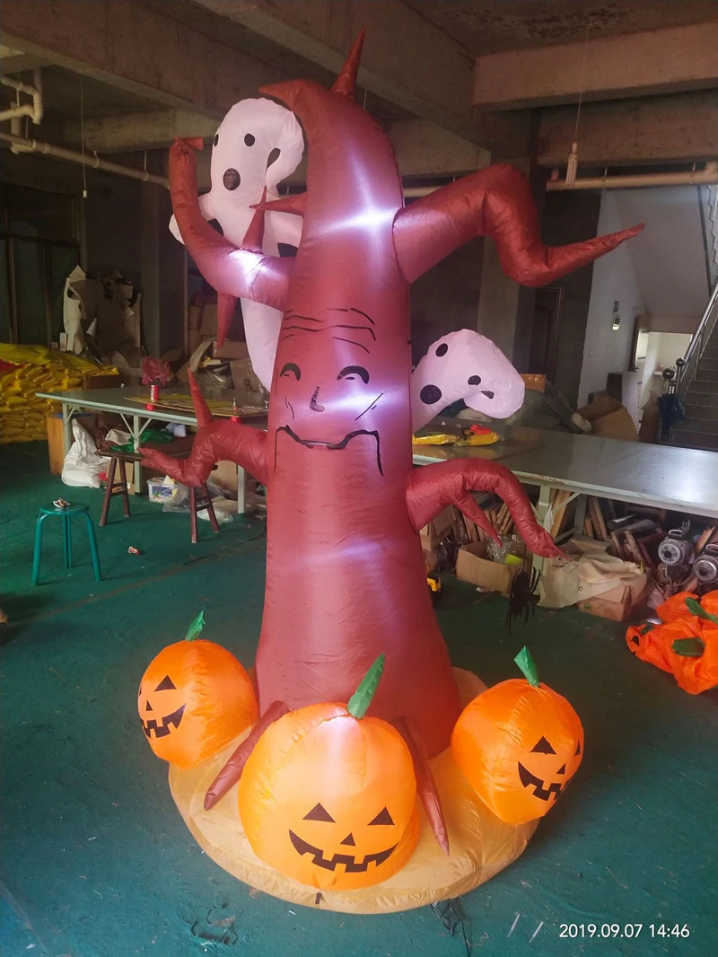 2.4M Haunted Archway Inflatable Dead Tree With Owl Ghost And Pumpkins Halloween Yard Decoration Led Lighted | Игрушки и хобби