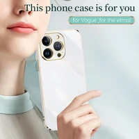luxury plating square frame silicone colorful case on for iphone 11 12 13 pro max mini x xr 7 8 6s plus se 2020 clear back cover