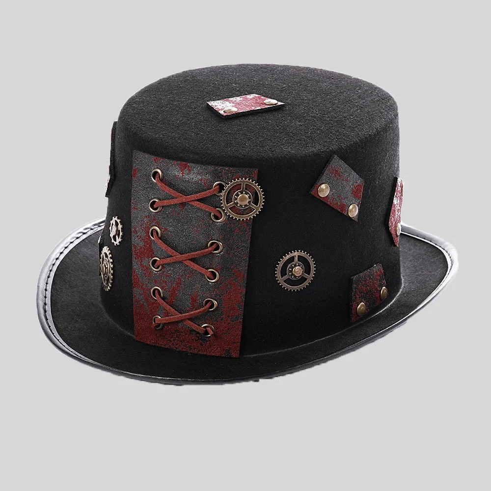 

Halloween Costume Music Festival Carnival Day Props Cos Heavy Metal Top Hat Retro Gothic Steampunk Hats
