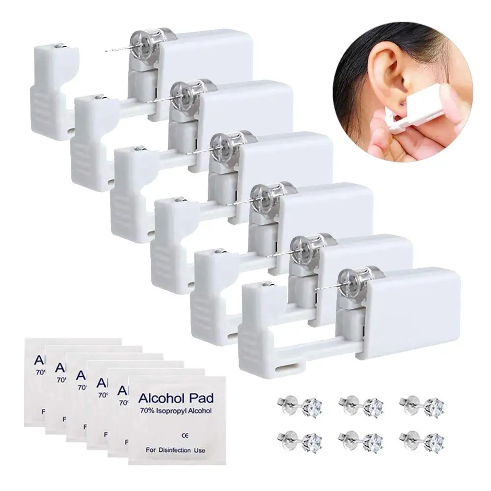 

Пистолет Для Пирсинга Ушей одноразовый стерильный, безопасный пистолет для самостоятельного Пирсинга Ушей, пистолет-гвоздик для ушей со сп...