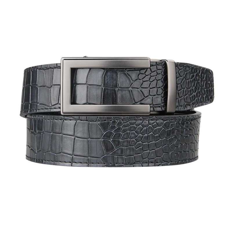 

New Arrival Mans Genuine Leather Belt Casual Leather Belt Men Luxury Brand Designs Cowhide Straps Crocodile Buckle Black Belt