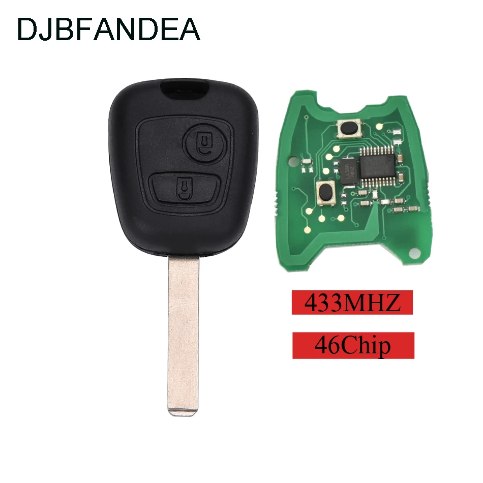 DJBFANDEA 2 кнопки дистанционный ключ брелок от машины для CITROEN C2 / C3 Pluriel 2003 2004 2005 2006 VA2