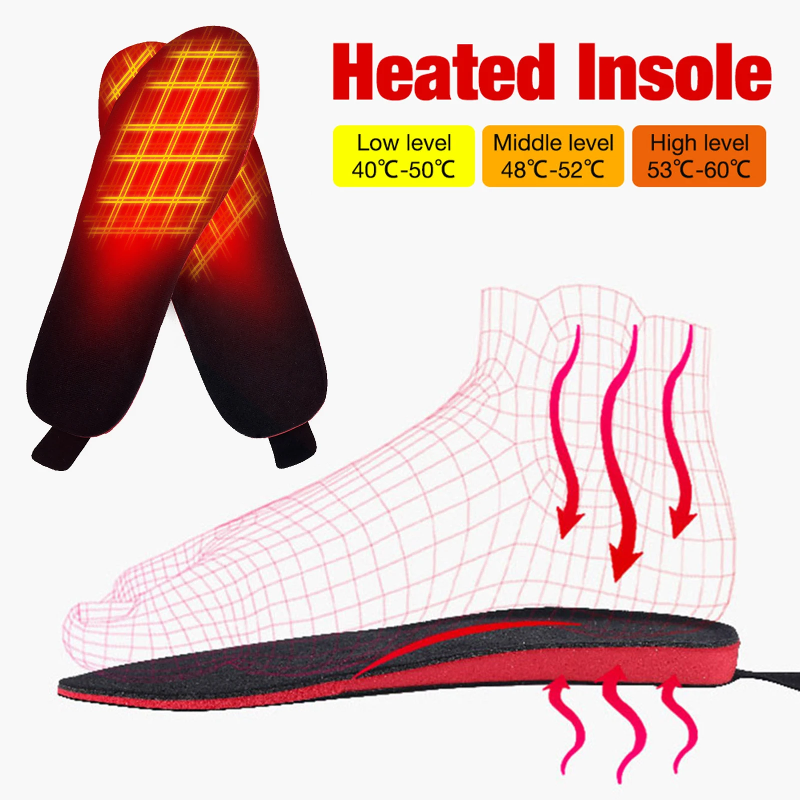 

USB Electric Heated Shoe Insoles With Remote Control 2100MA Battery Warm Sock Pad Mat Heating Insoles For Skiing Hunting Fishing