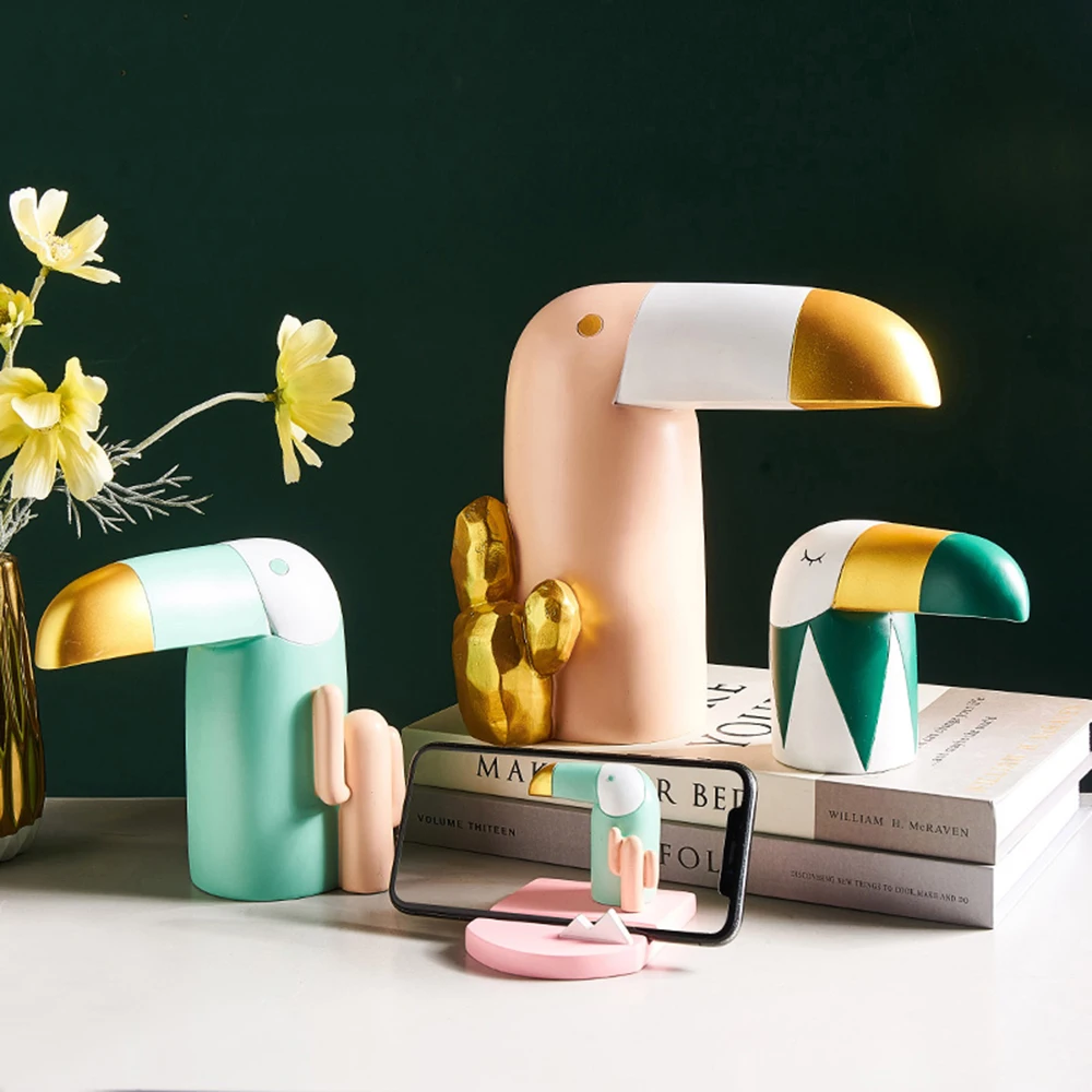 Современная фигурка птицы из смолы статуэтка для офиса украшения скульптура