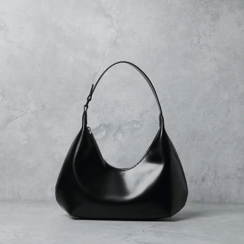 

High Quality Women Hobo Bags Middle Size Luxury Brand Tote Shoulder Bags Genuine Leather Solid Color Designer Female Handbags