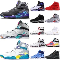 top fashion jump mans 8 mens women basketball 8s shoes aqua black south beach white valentines countdown pack trainers sneakers