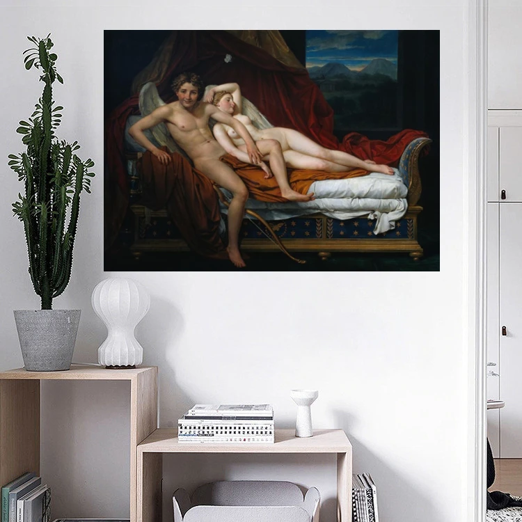 

Классическая картина маслом телесного цвета для гостиной, домашний декор, картина с изображением двух ангелов на холсте, Настенный декор, р...