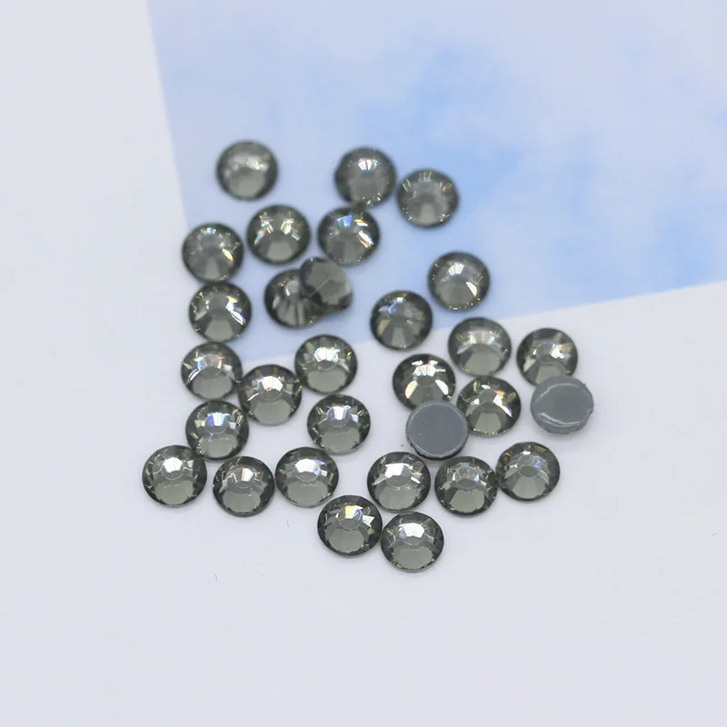 black diamond 144p 5A SS12-ss30 41-Цвета гладить на Стразы с прямой основой с украшением в виде кристаллов Стразы с плоской задней частью, горячая фиксация, супер яркие Стразы Стекло камень для одежды ремесло - Цвет: black diamond