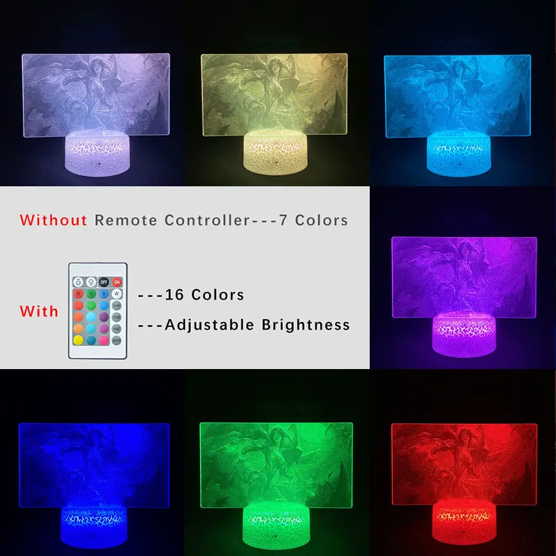 

Anime Game 3D Illusion Picture Lamp LED Night Light League of Legends Kaisa Gaming Room Desktop Setup Sensor Lights Color Changi
