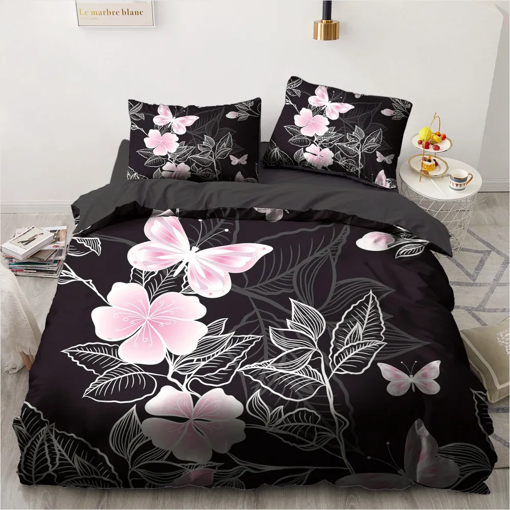 

3D European Duvet Covers Sets Comforter Bed Set Quilt Cover Bedding Sets King Queen Full Size Flowers Design Bedclothes