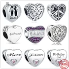 Шармы-подвески женские из серебра 925 пробы в виде сердца