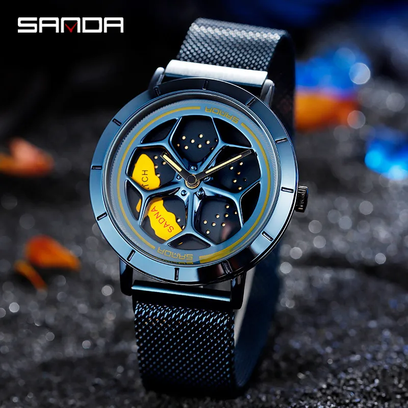 

Sanda часы мужской спортивный топ бренд, Роскошные военные кварцевые часы dwaterproof воды наручные часы с ремешком-сеткой orologio uomo часы reloj