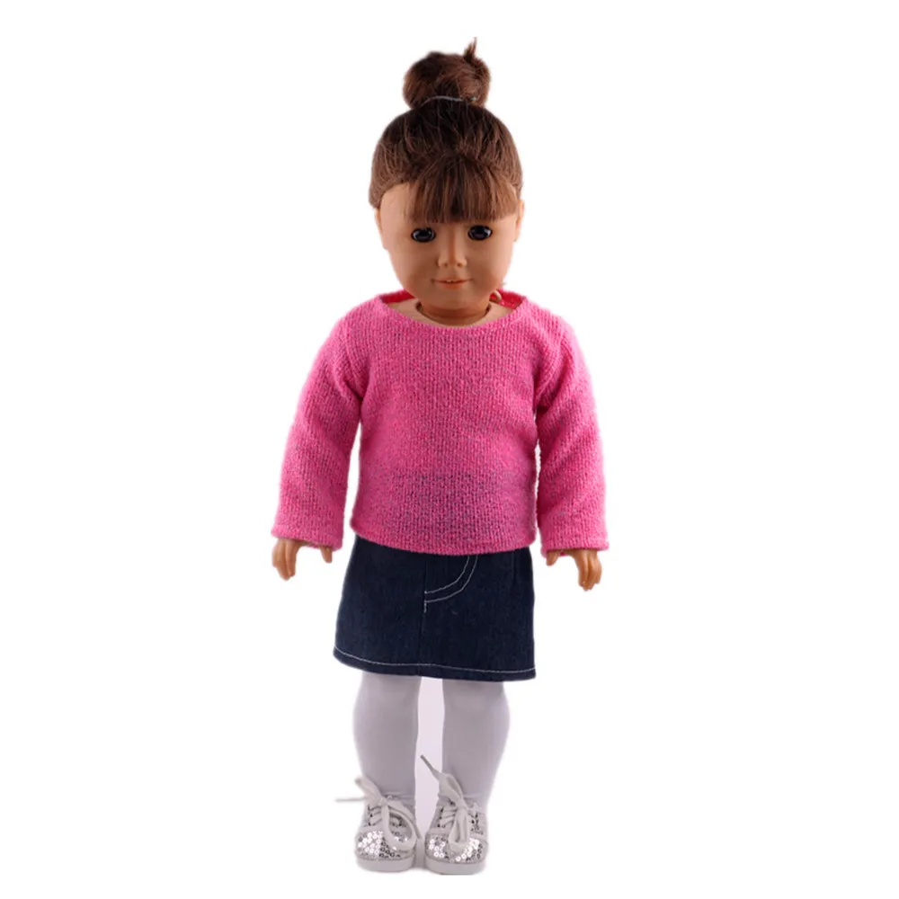 Кукольный Топ свитер ручной работы однотонная паста для 18-дюймовых американских