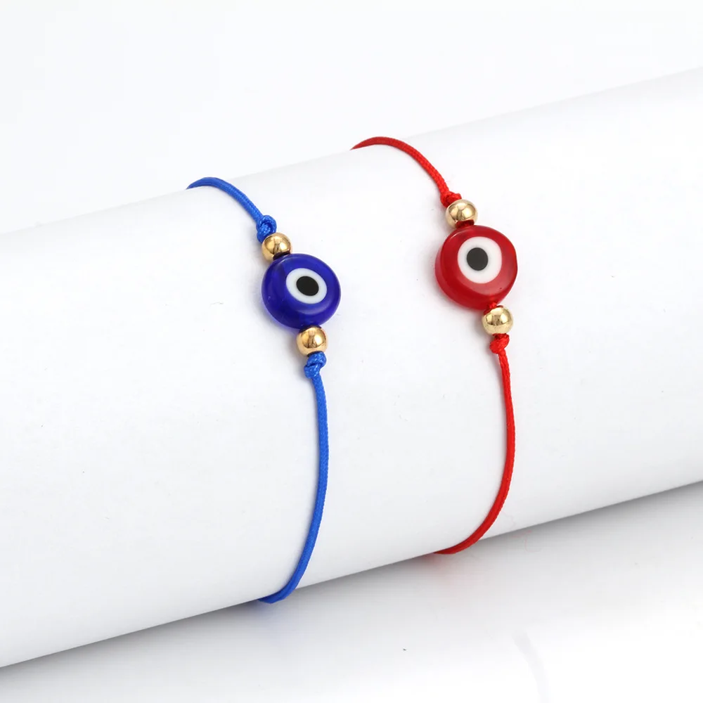 Chinese Style Lucky Red Bracelet Evil Eye Gold Beads Charm Bracelets For Womne Men Birthday Gift Protection Jewelry Wholesale | Украшения и