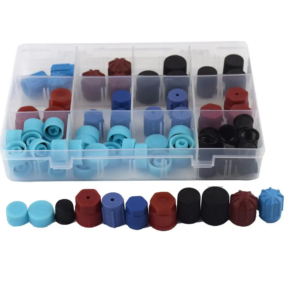 

77Pcs Universal Car A/C R134a R12 High Low Side Valve Core Service Port Dust Cap Set Replacement Air Conditioning Repair Tools