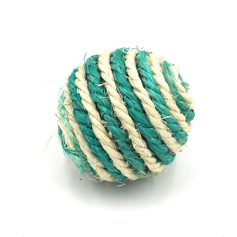 

Undefined Cat Pet Sisal Rope Weave Ball Teaser Play Woven Ball Chewing Rattle Scratchs Chat Catch Toys For Cat Pet Products