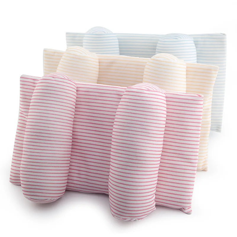 Подушка Детская Хлопковая в полоску комфортная не скатывается для сна от 0 до 24