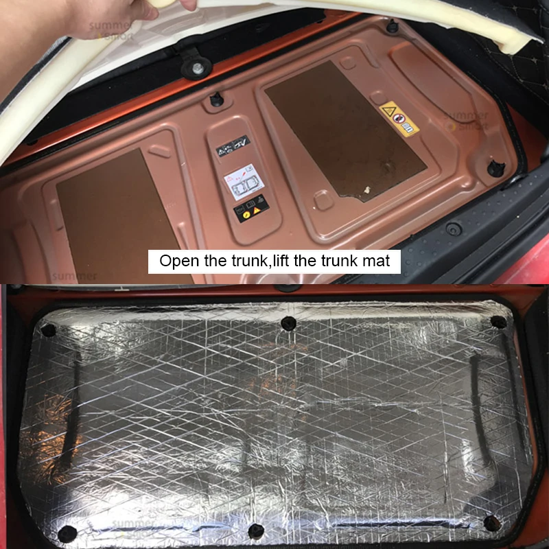 

Car Rear Trunk Engine Sound Insulation Mat Fibrewall Heat Foam Mat For Smart 451 453 fortwo forfour Universal Car Accessories