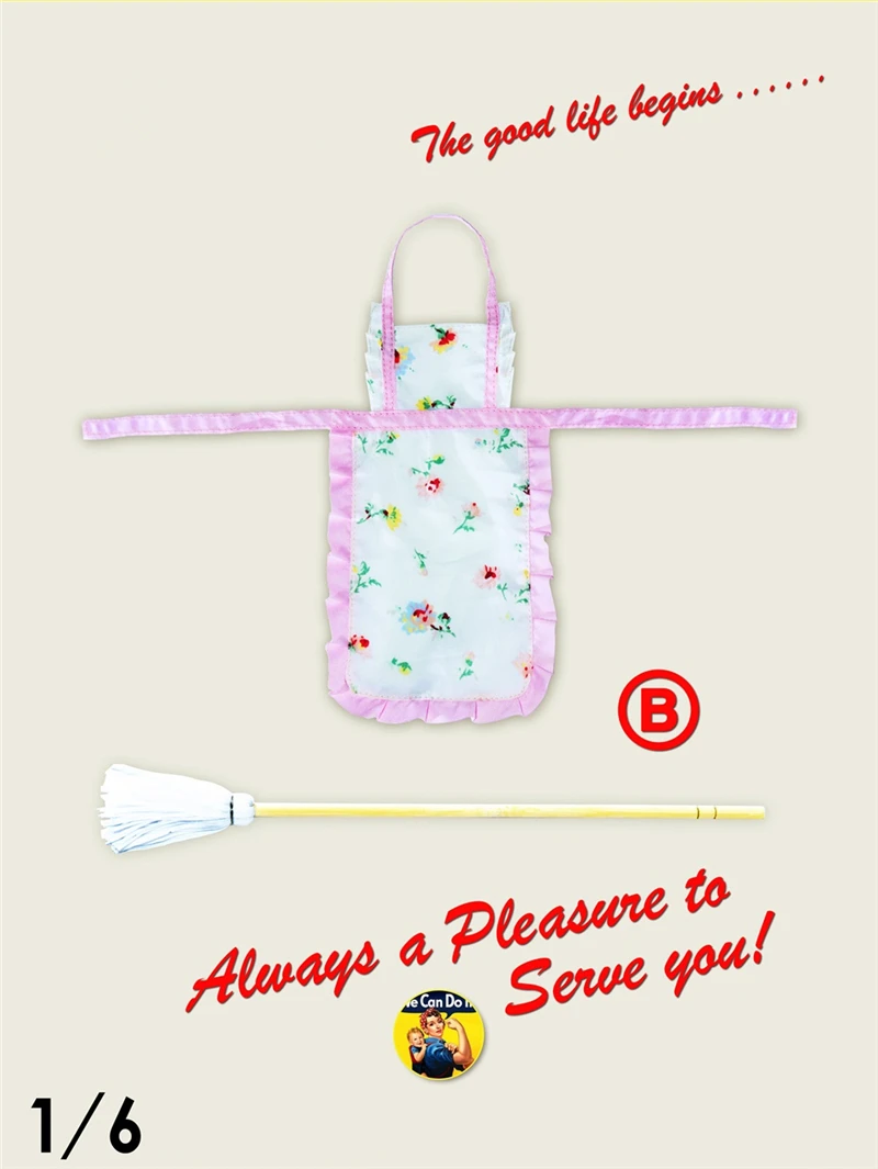 

1/6 Scale Female Clothes Accessory COSPLAY Maid Suit Housewives Sexy Apron for 12" Figure Action Body Toys Model DIY