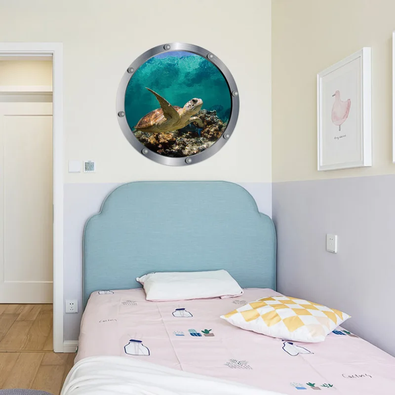 3D наклейки на стену обои морская черепаха океан мир настенные художественные