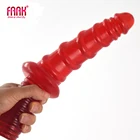 FAAK красный дилдо с ручкой длинная ребристая нить стимулирует лесбиянок флирт мастурбатор анальный массаж интимные игрушки для женщин и мужчин секс-шоп