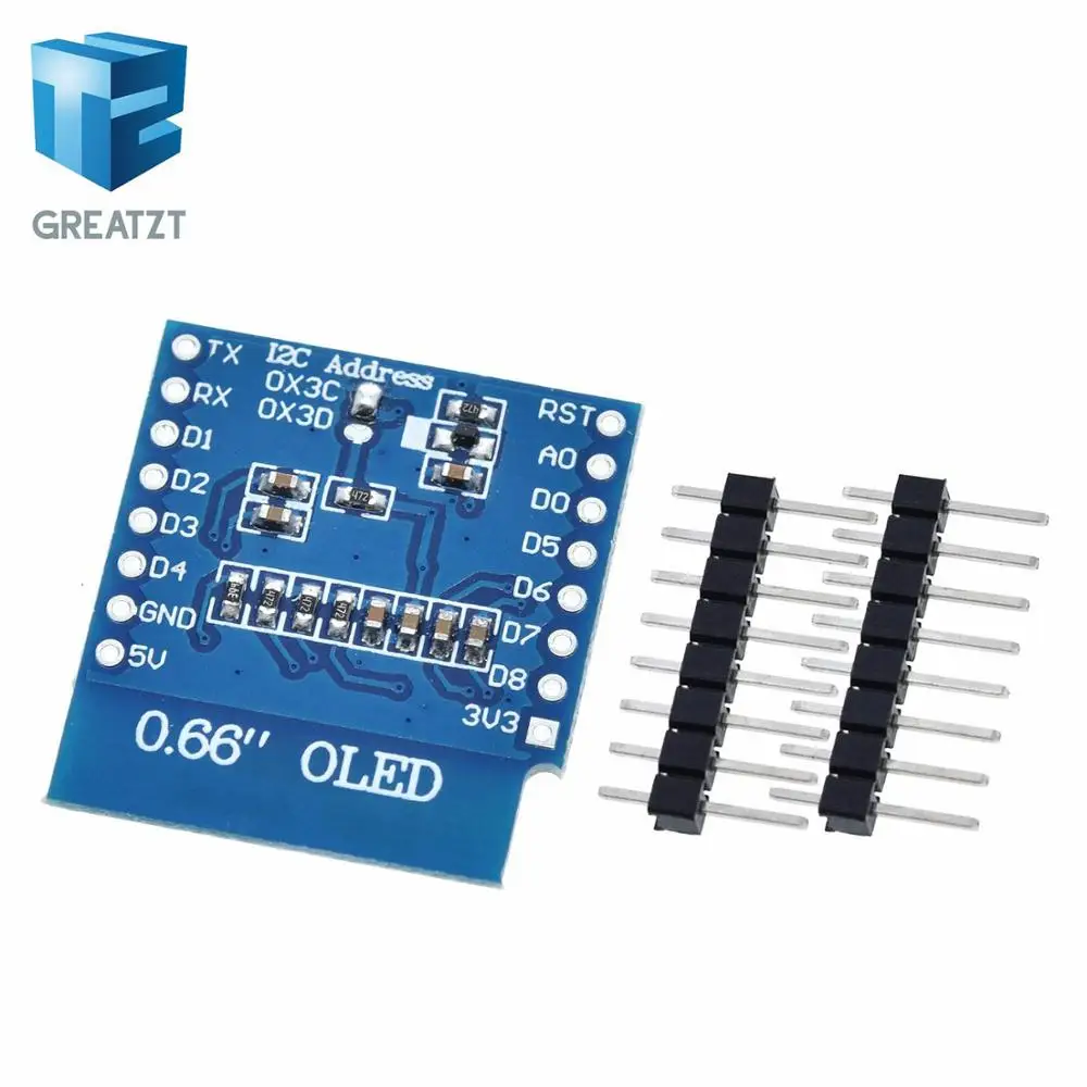 OLED щит V1.1.0 для wemos D1 мини 0.66 &quotдюймовый 64x48 IIC I2C|d1 mini|wemos d1 miniwemos |