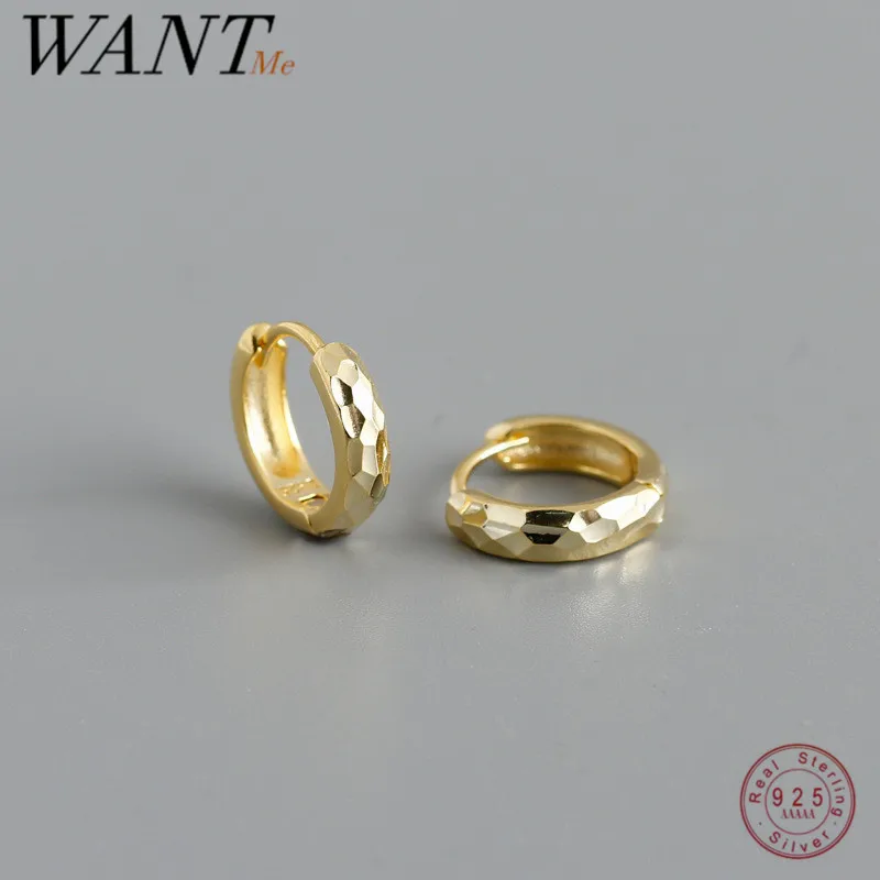 

Женские серьги-кольца WANTME из серебра 925 пробы с геометрическим рисунком