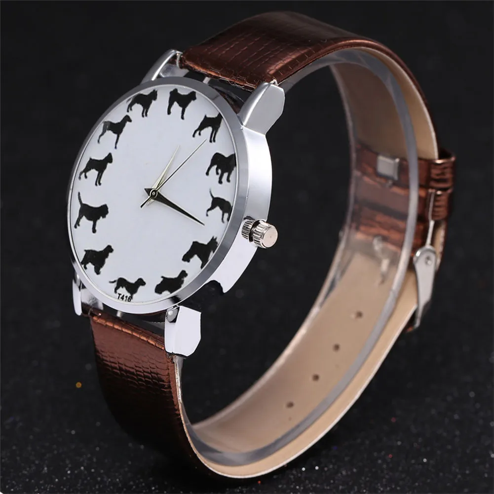 

Cartoon Animal Printed Quartz Watch Women Faux Leather Strap Round Dial Watch Couple Watches reloj mujer