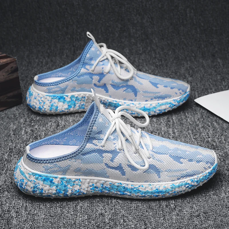 

Best Summer Casual Brand Men Shoes Mesh Breathable Half Slippers Designer Casual Men Shoes Superstar Half Drag Man Walking Shoe