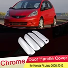 Для Honda Fit Jazz MK2 2008 2009 2010 2011 2012 2013 хромированная Дверная ручка Крышка внешняя отделка Catch Автомобильная крышка наклейки аксессуары