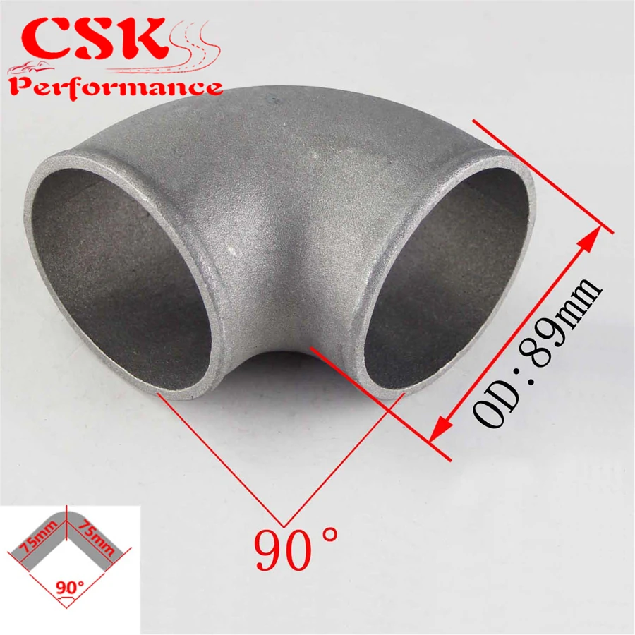 Соединительная труба 89 мм литой алюминий 90 градусов угловая турбо