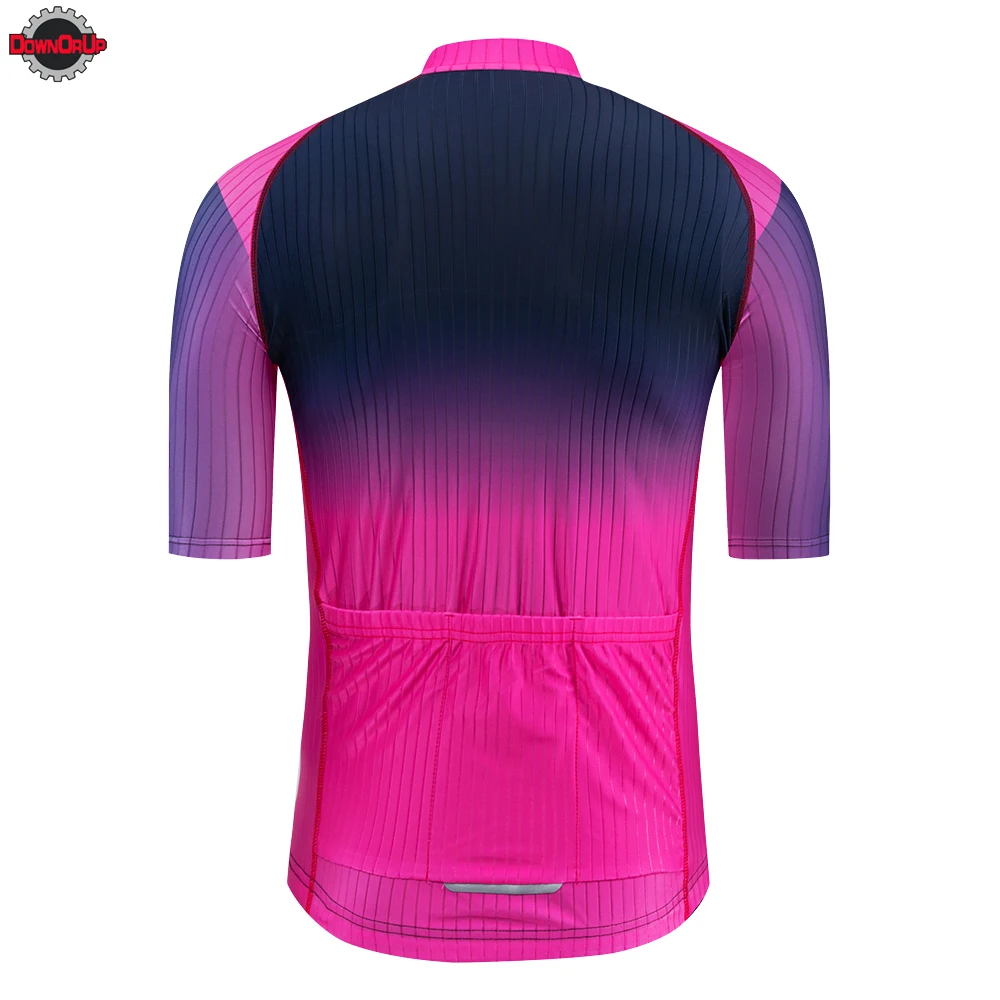 Новый градиент цвета Велоспорт Джерси ropa ciclismo Лето короткий рукав велосипедная